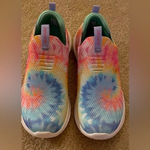 Girls skechers memory foam slip-on tie dye shoes size 12.5 toddler
